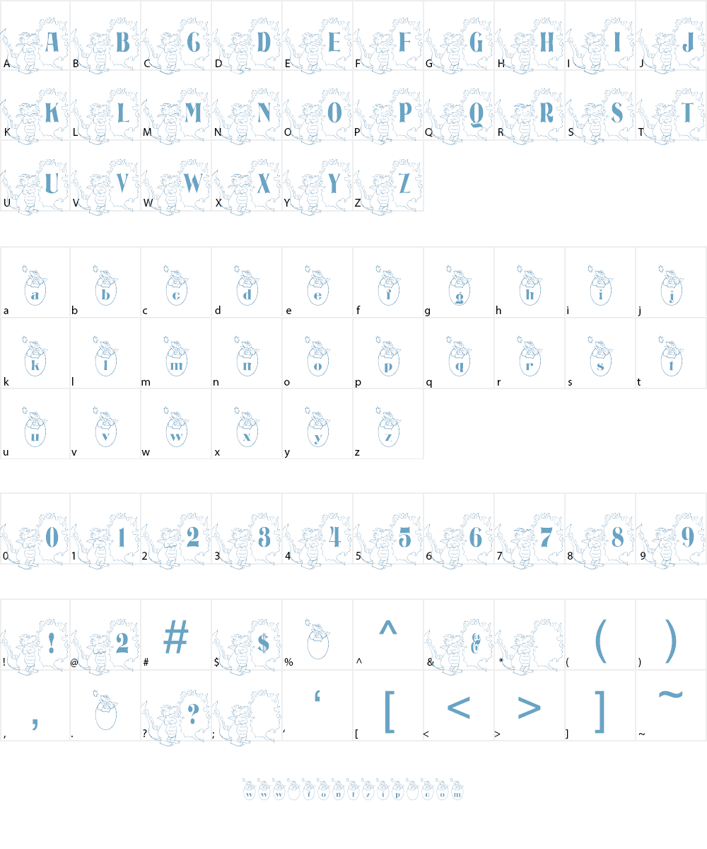 BJF Dragons Font Character